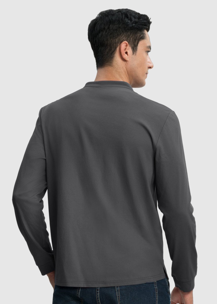 Men's Outdoor Work Slim Fit Basic Henley Shirt - TBMPOY