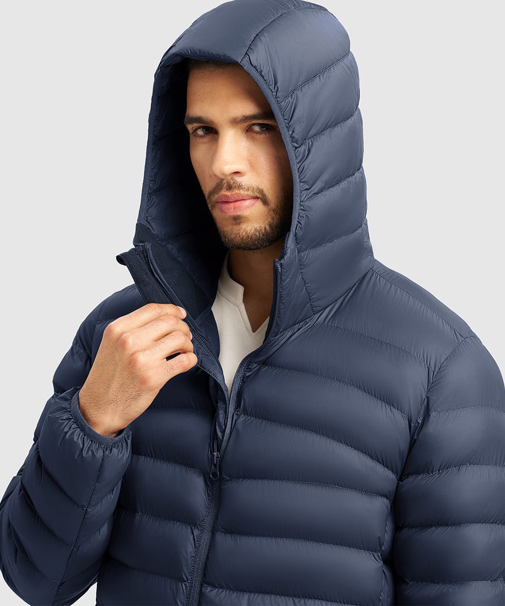 Men's Lightweight Puffer Hooded Jacket - TBMPOY