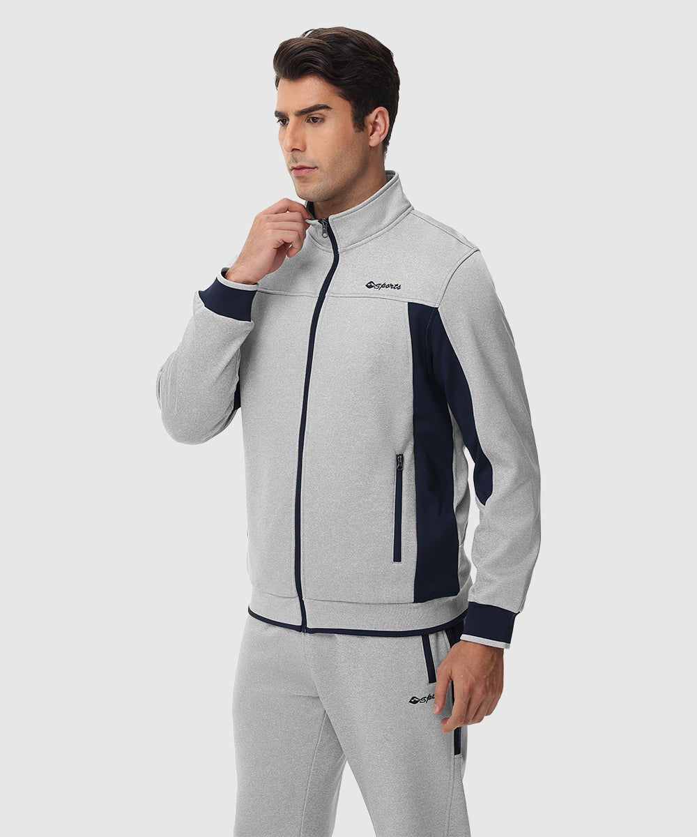 Men's Fleece Athletic Casual Full Zip Suit - TBMPOY