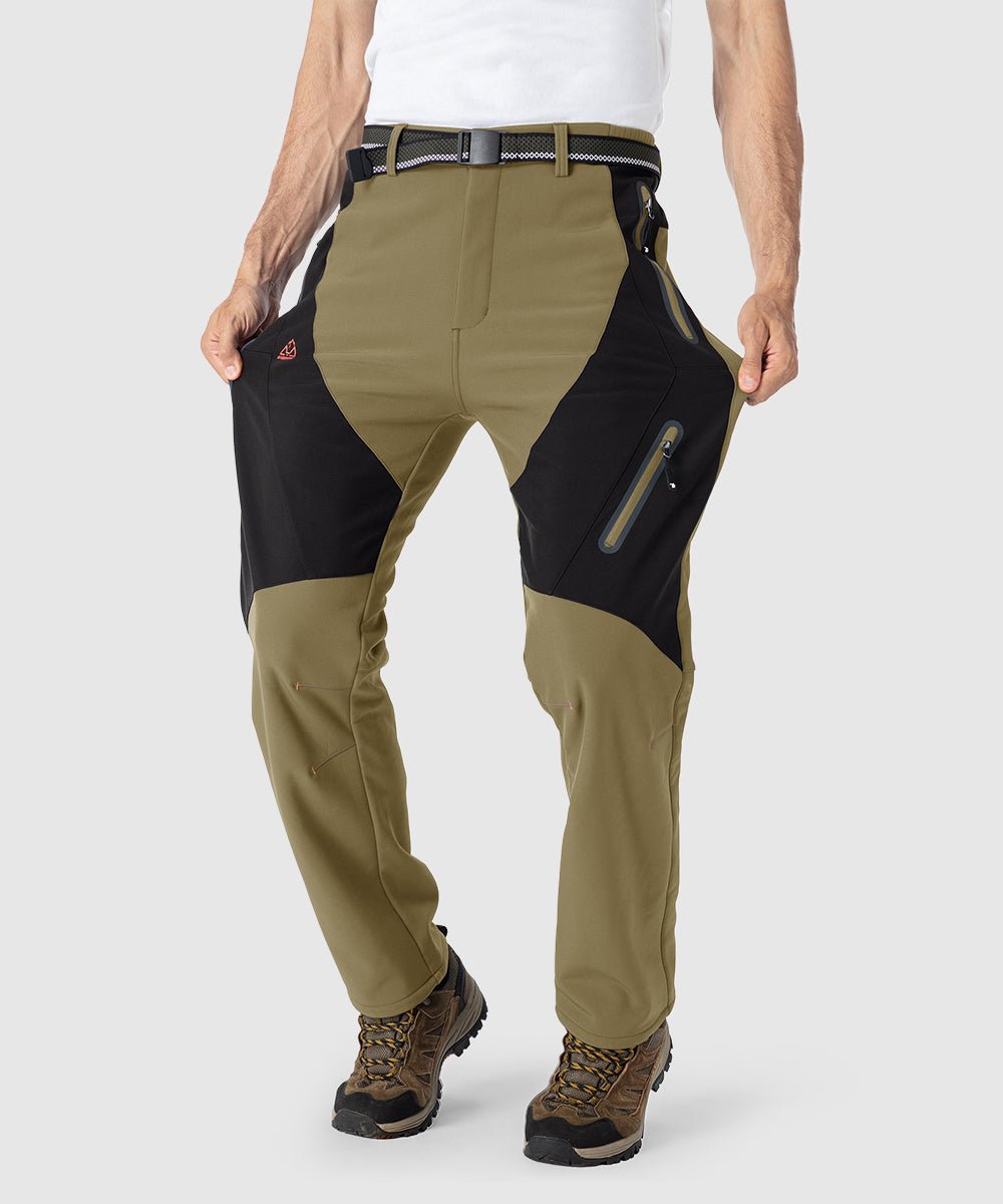 Men's Insulated Water Resistant Warm Fleece Lined Ski Pants - TBMPOY