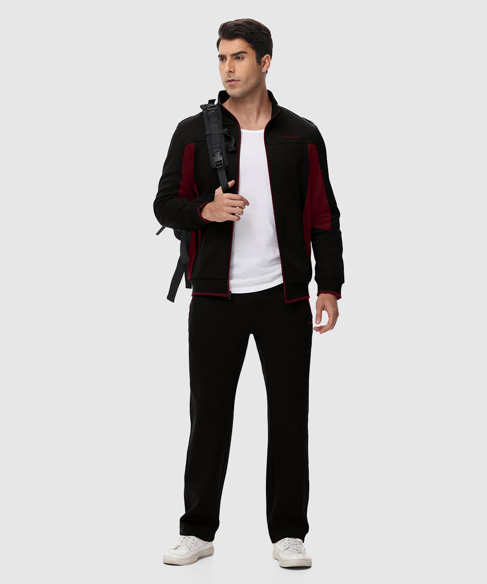 Men's Fleece Athletic Casual Full Zip Suit - TBMPOY