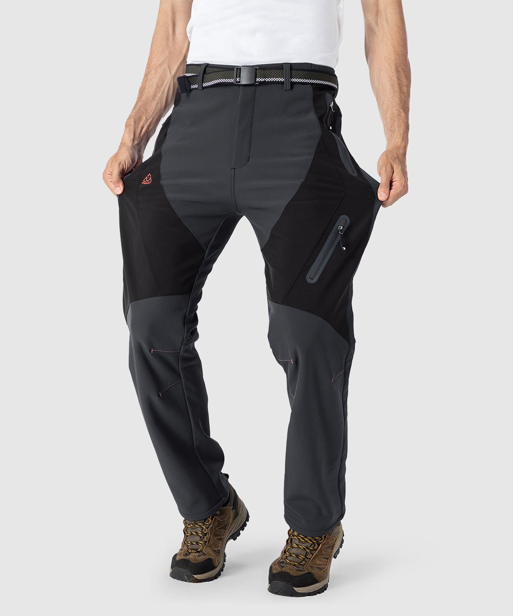 Men's Insulated Water Resistant Warm Fleece Lined Ski Pants - TBMPOY