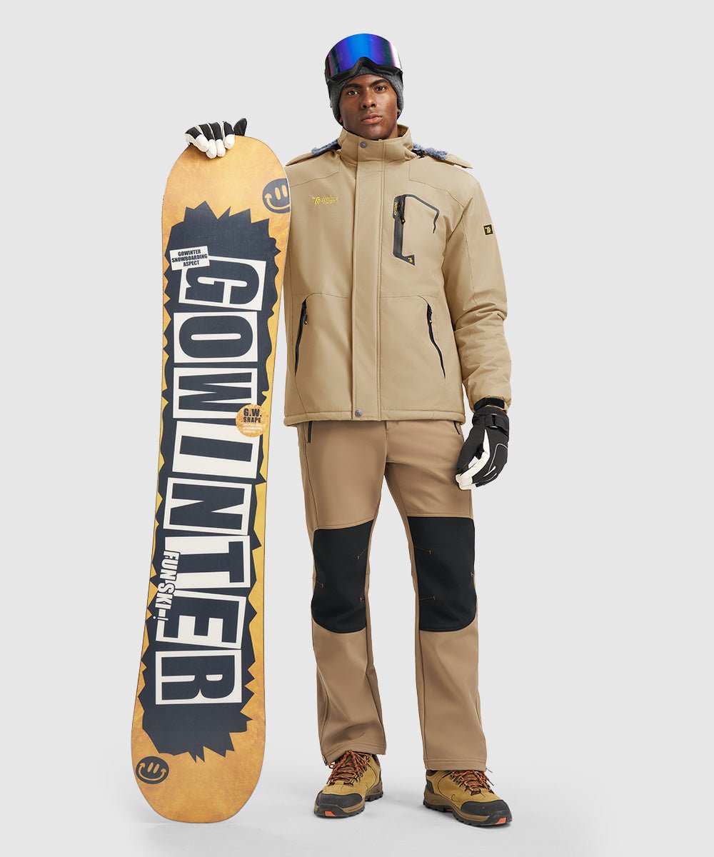 Men's Water Resistant Skiing Windbreaker Hooded Jacket - TBMPOY