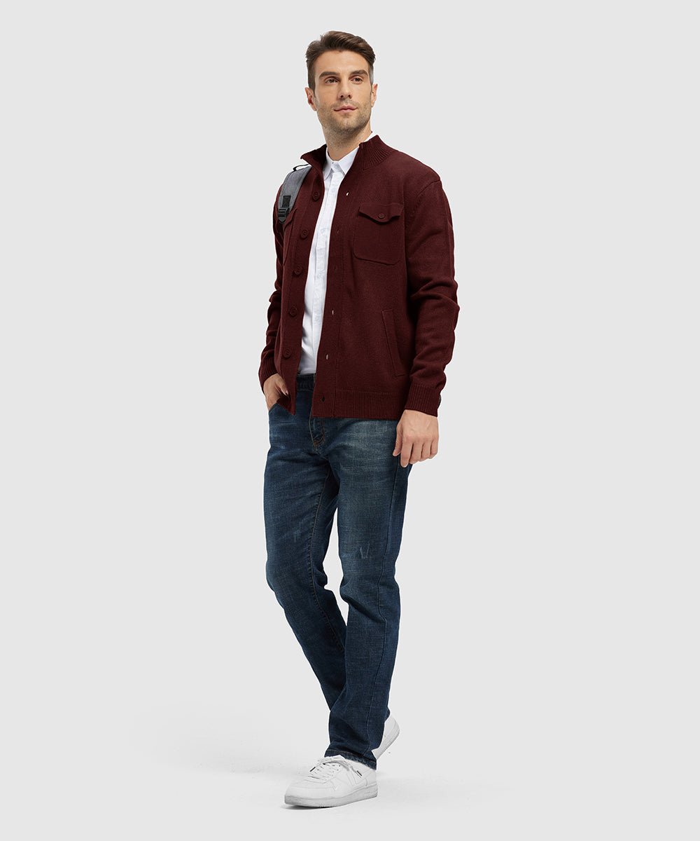 Men's Casual Button Cardigan Sweater - TBMPOY