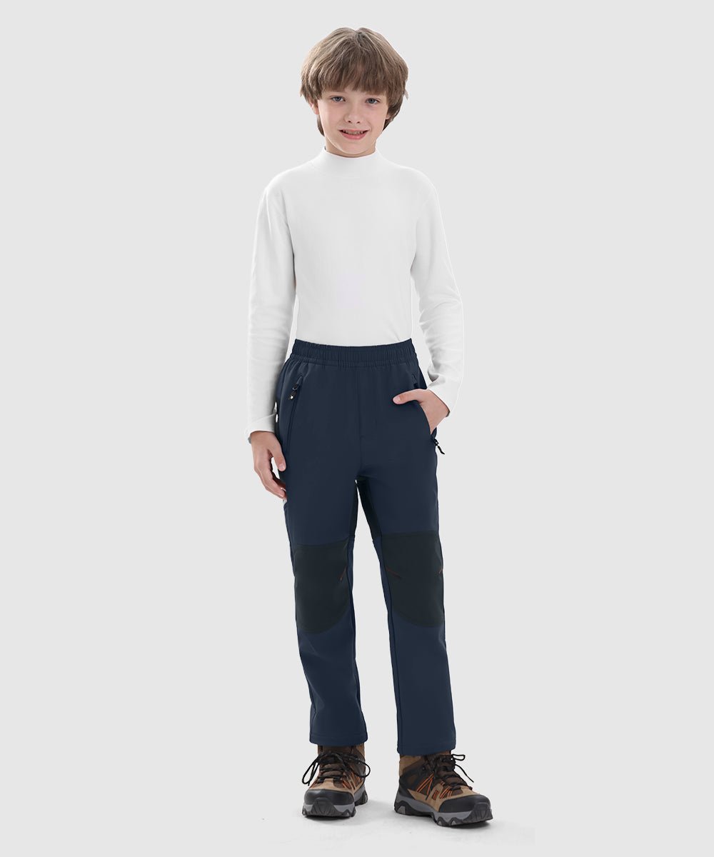 Boys' Outdoor Water Resistant Fleece - Lined Softshell Pants - TBMPOY