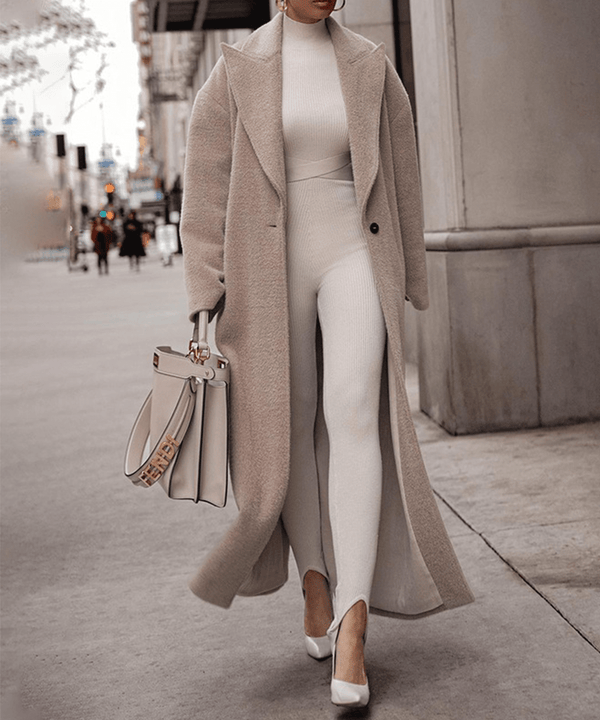 Women's Warm Fleece Lining Oversized Fit Coat - TBMPOY