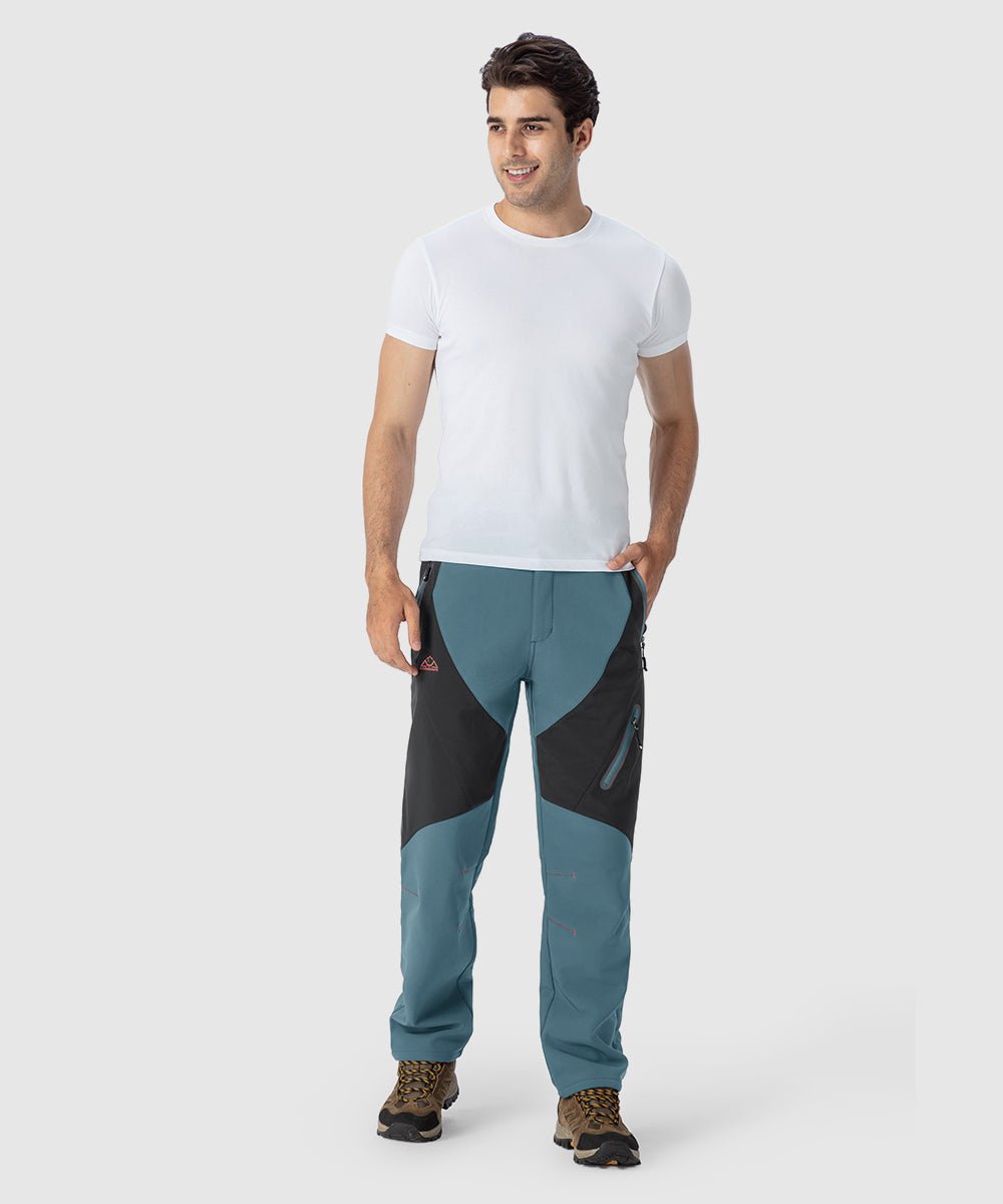 Men's Insulated Water Resistant Warm Fleece Lined Ski Pants - TBMPOY