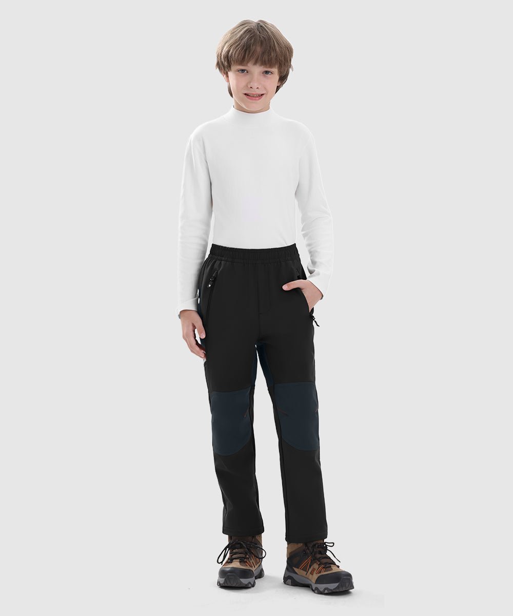 Boys' Outdoor Water Resistant Fleece - Lined Softshell Pants - TBMPOY