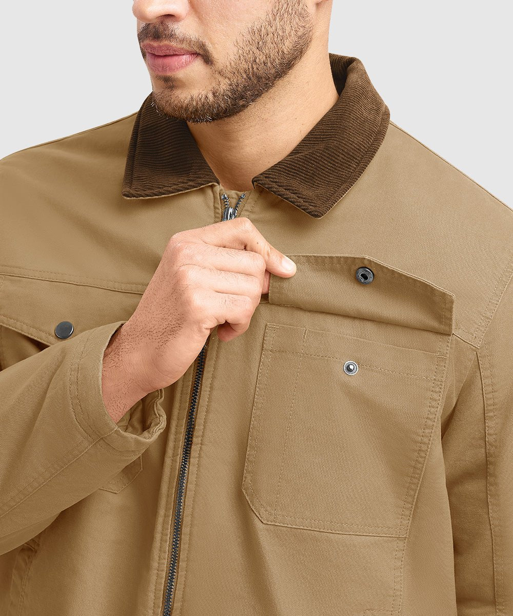 Men's Warm Corduroy Lapel Work Jacket - TBMPOY