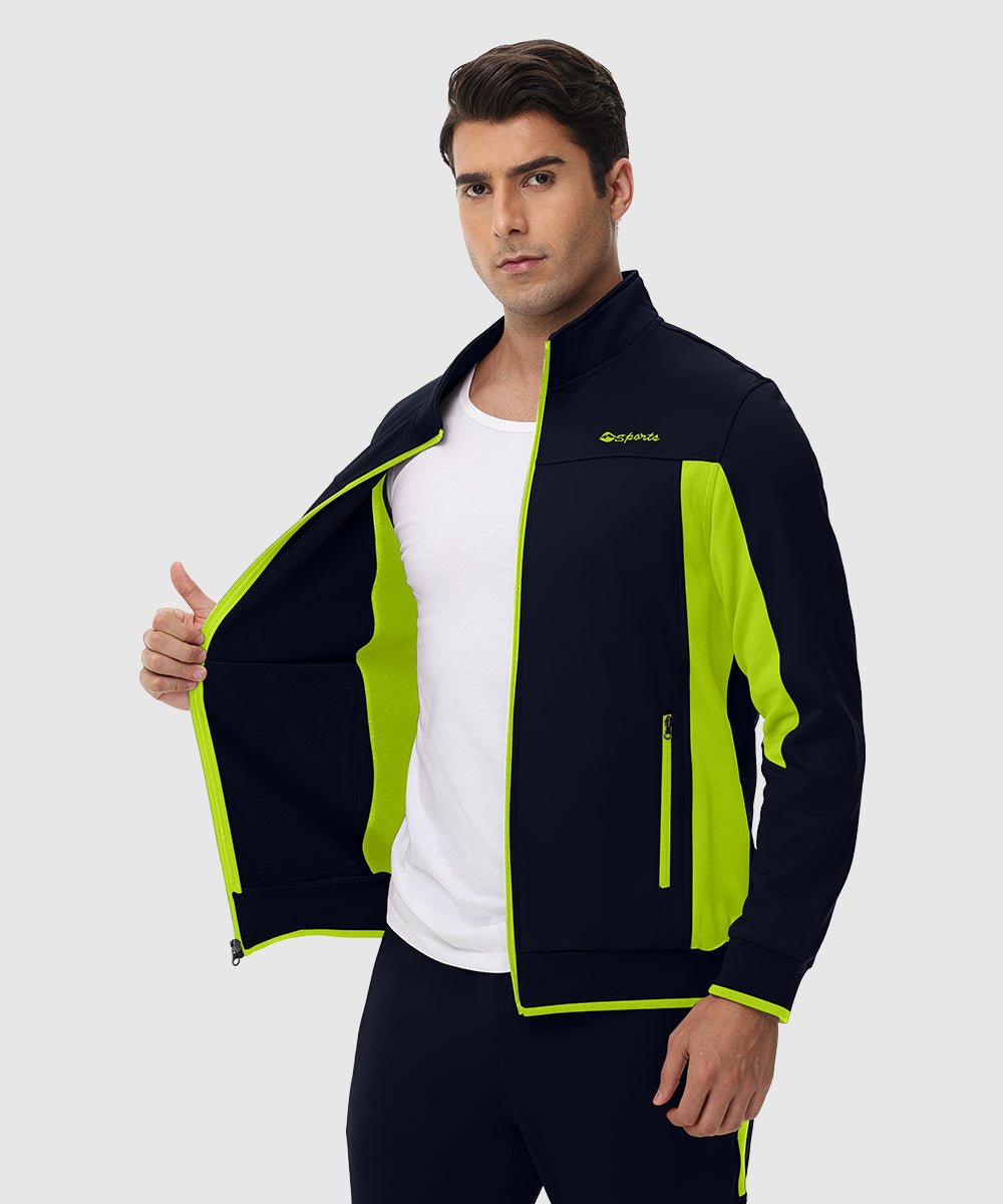 Men's Fleece Athletic Casual Full Zip Suit - TBMPOY