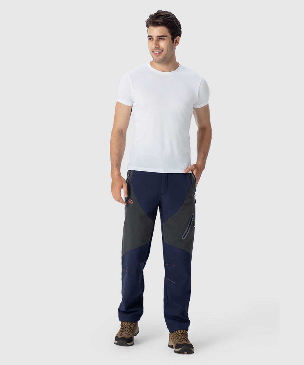 Men's Insulated Water Resistant Warm Fleece Lined Ski Pants - TBMPOY