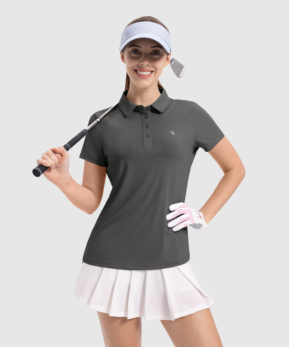 Women's 4 - Button Quick Dry Polo Shirts - TBMPOY