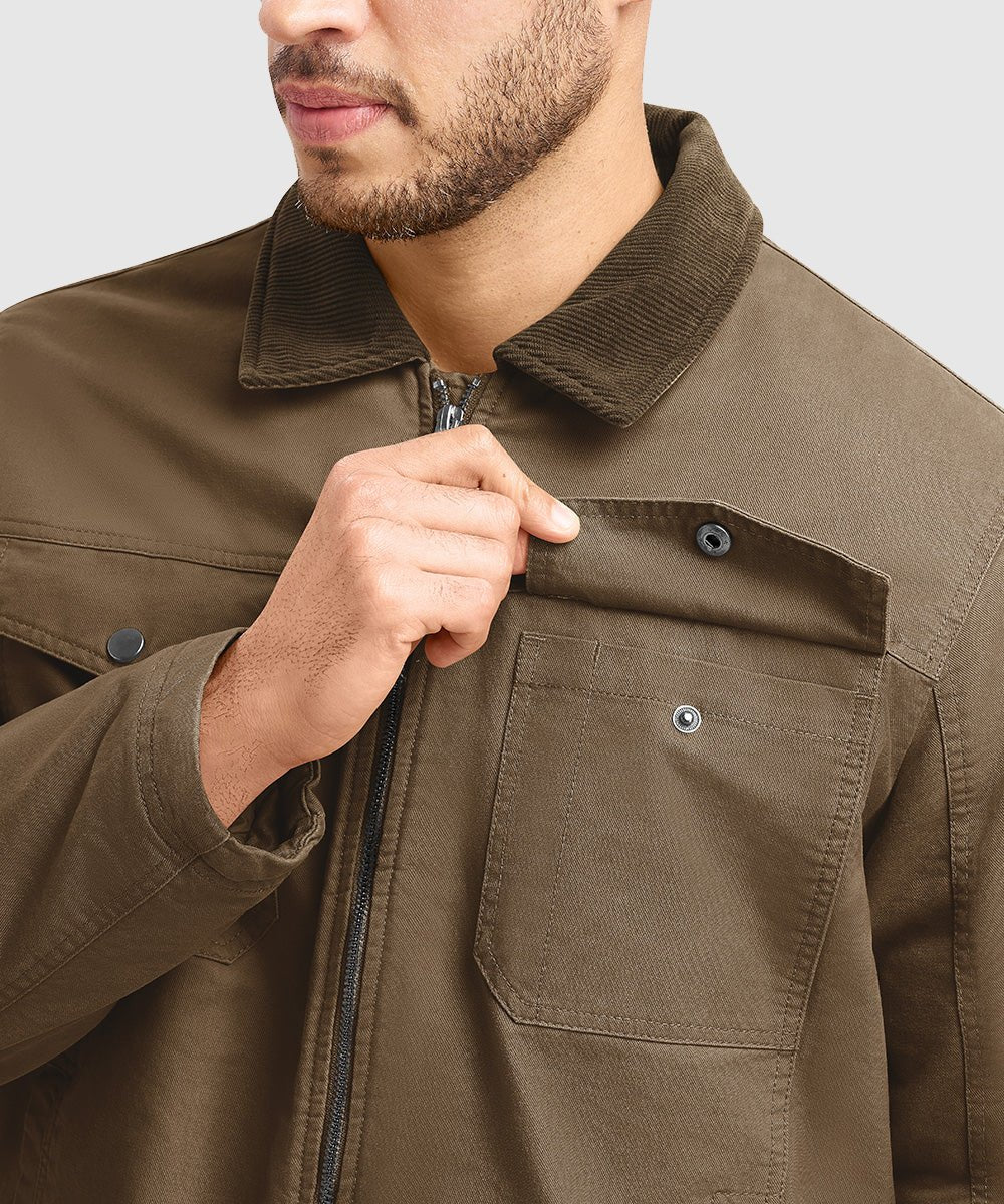 Men's Warm Corduroy Lapel Work Jacket - TBMPOY