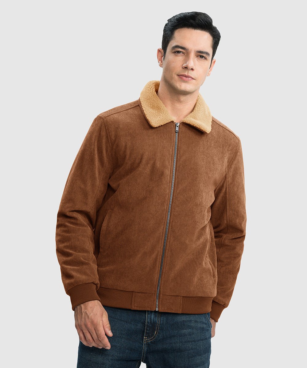 Men's Sherpa Lined Corduroy Trucker Jacket - TBMPOY