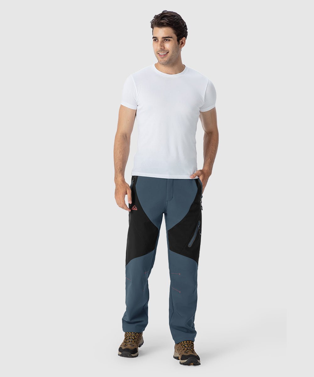 Men's Insulated Water Resistant Warm Fleece Lined Ski Pants - TBMPOY