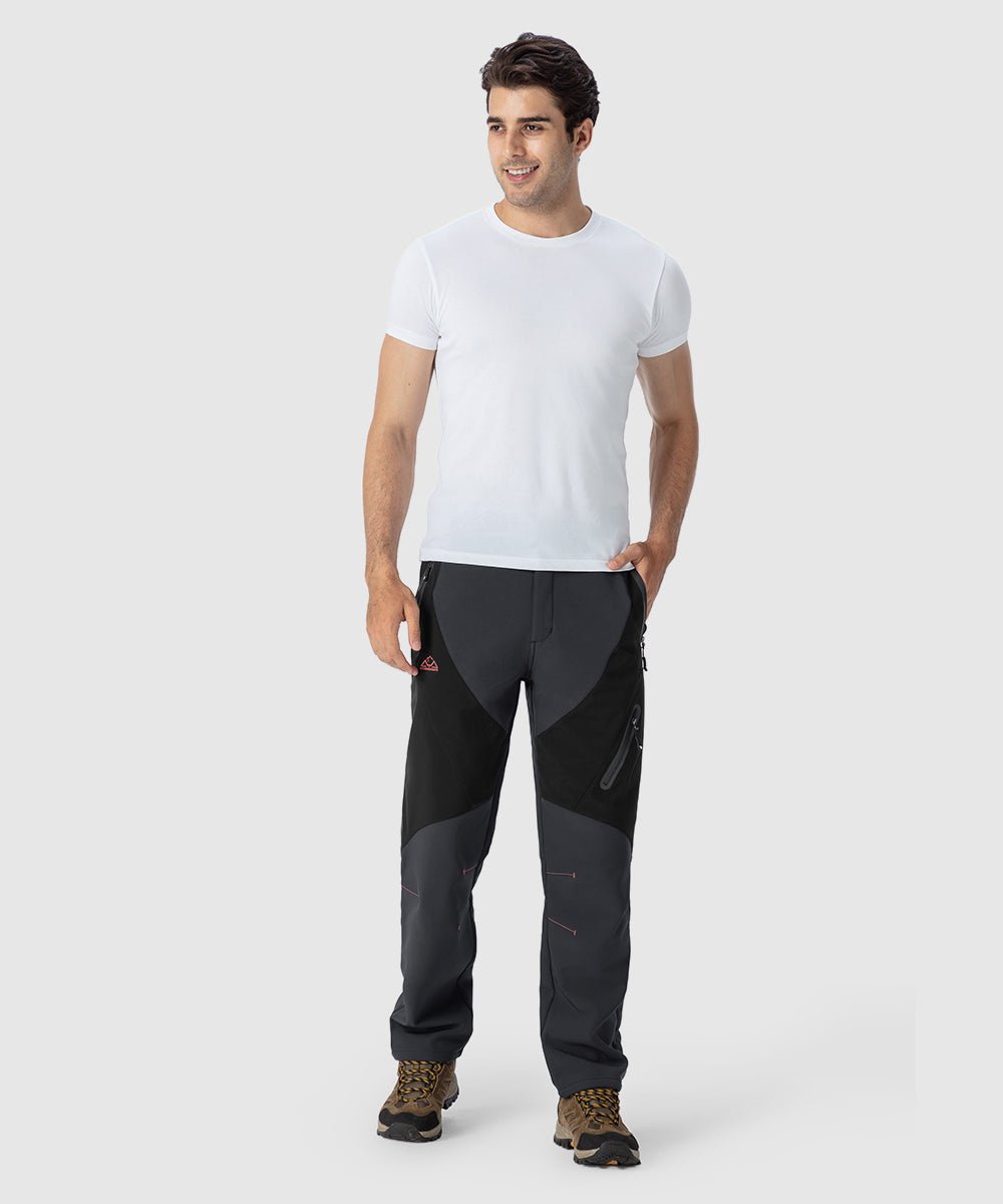 Men's Insulated Water Resistant Warm Fleece Lined Ski Pants - TBMPOY