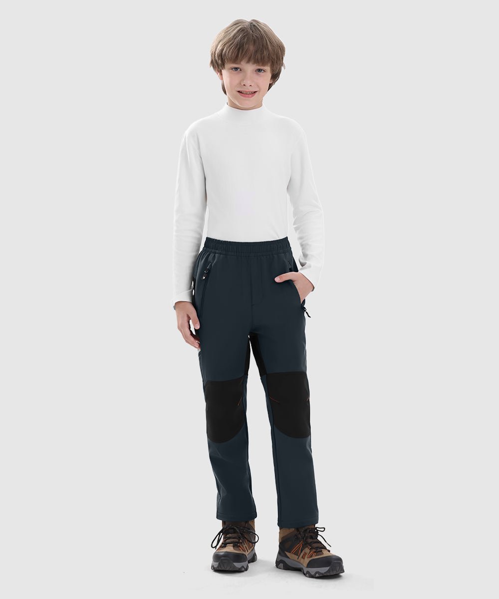 Boys' Outdoor Water Resistant Fleece - Lined Softshell Pants - TBMPOY