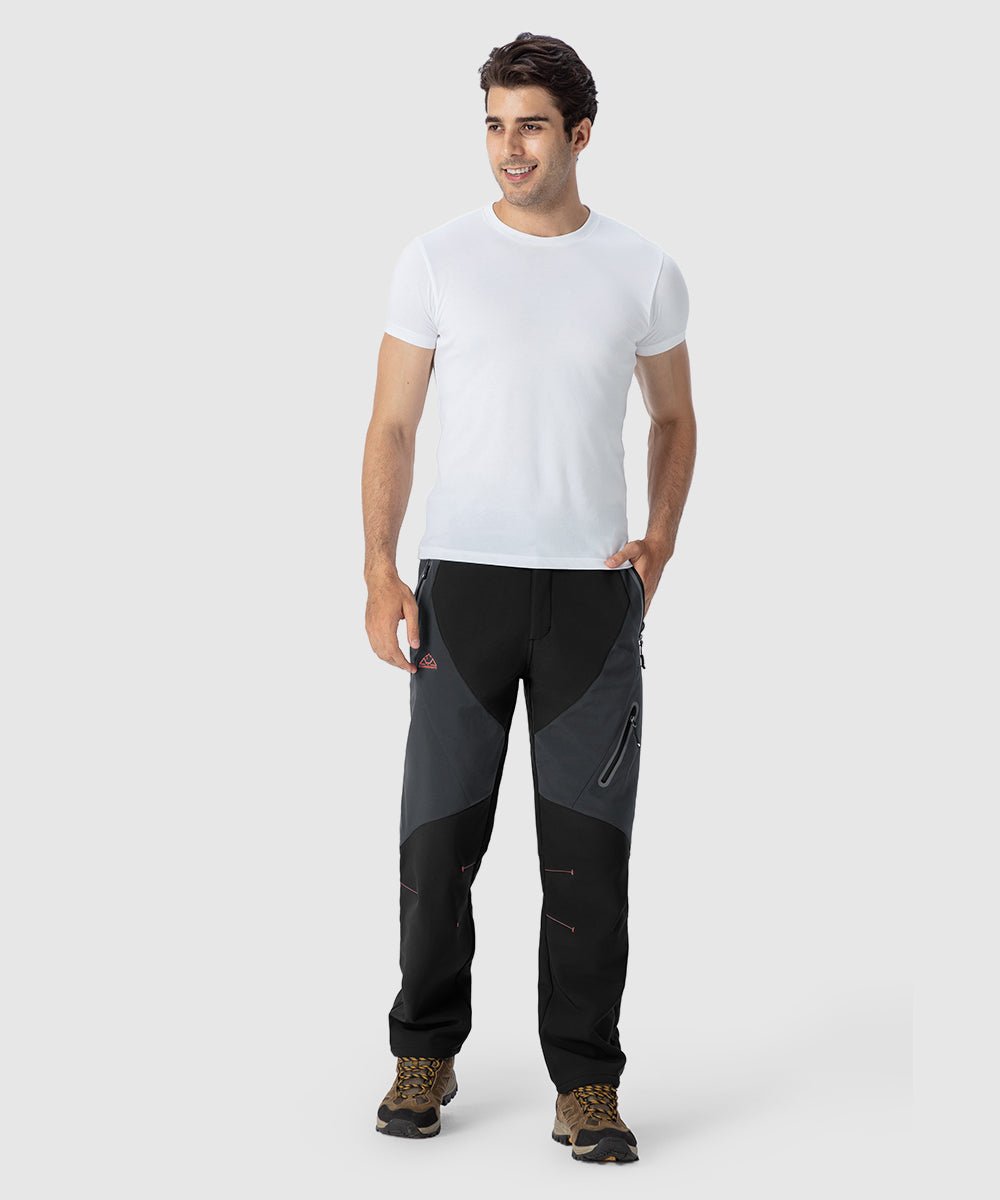 Men's Insulated Water Resistant Warm Fleece Lined Ski Pants - TBMPOY