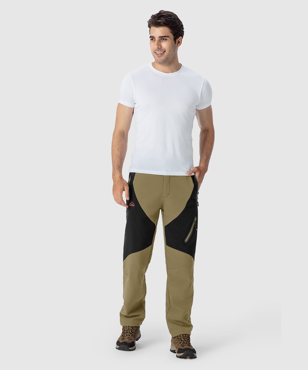 Men's Insulated Water Resistant Warm Fleece Lined Ski Pants - TBMPOY