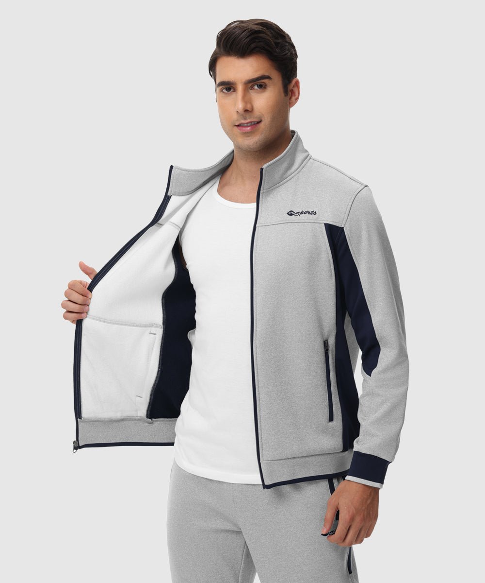 Men's Fleece Athletic Casual Full Zip Suit - TBMPOY