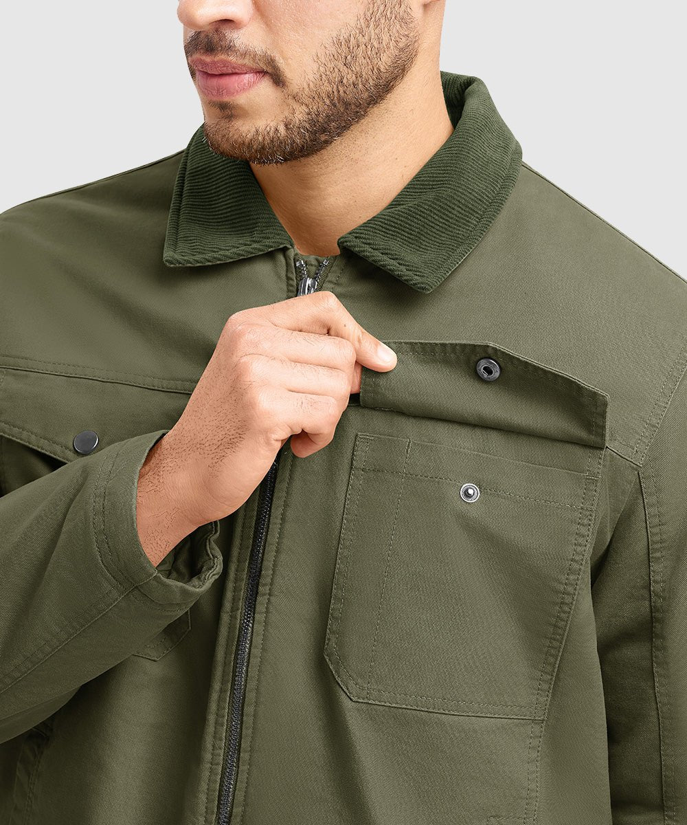 Men's Warm Corduroy Lapel Work Jacket - TBMPOY