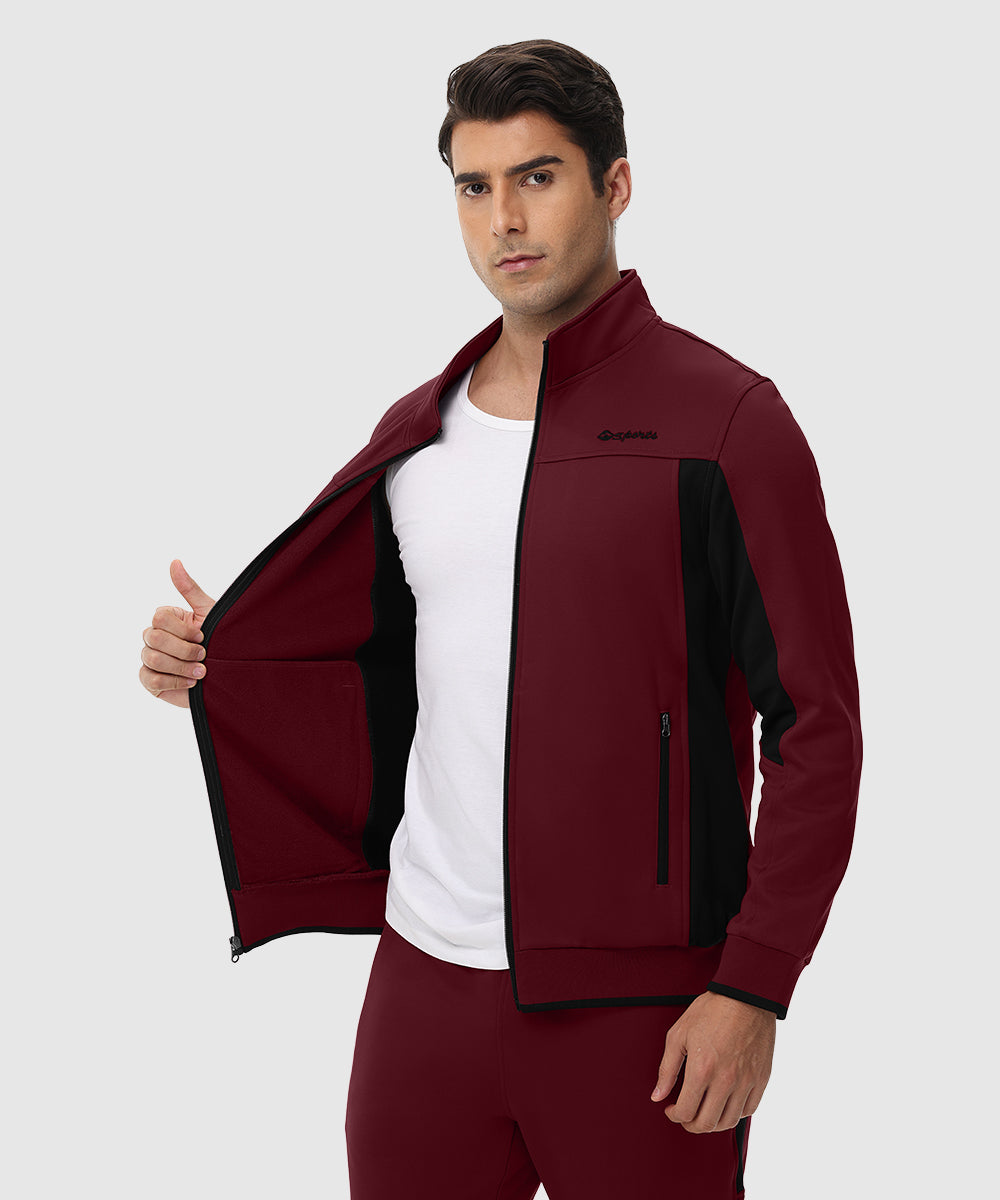 Men's Fleece Athletic Casual Full Zip Suit - TBMPOY