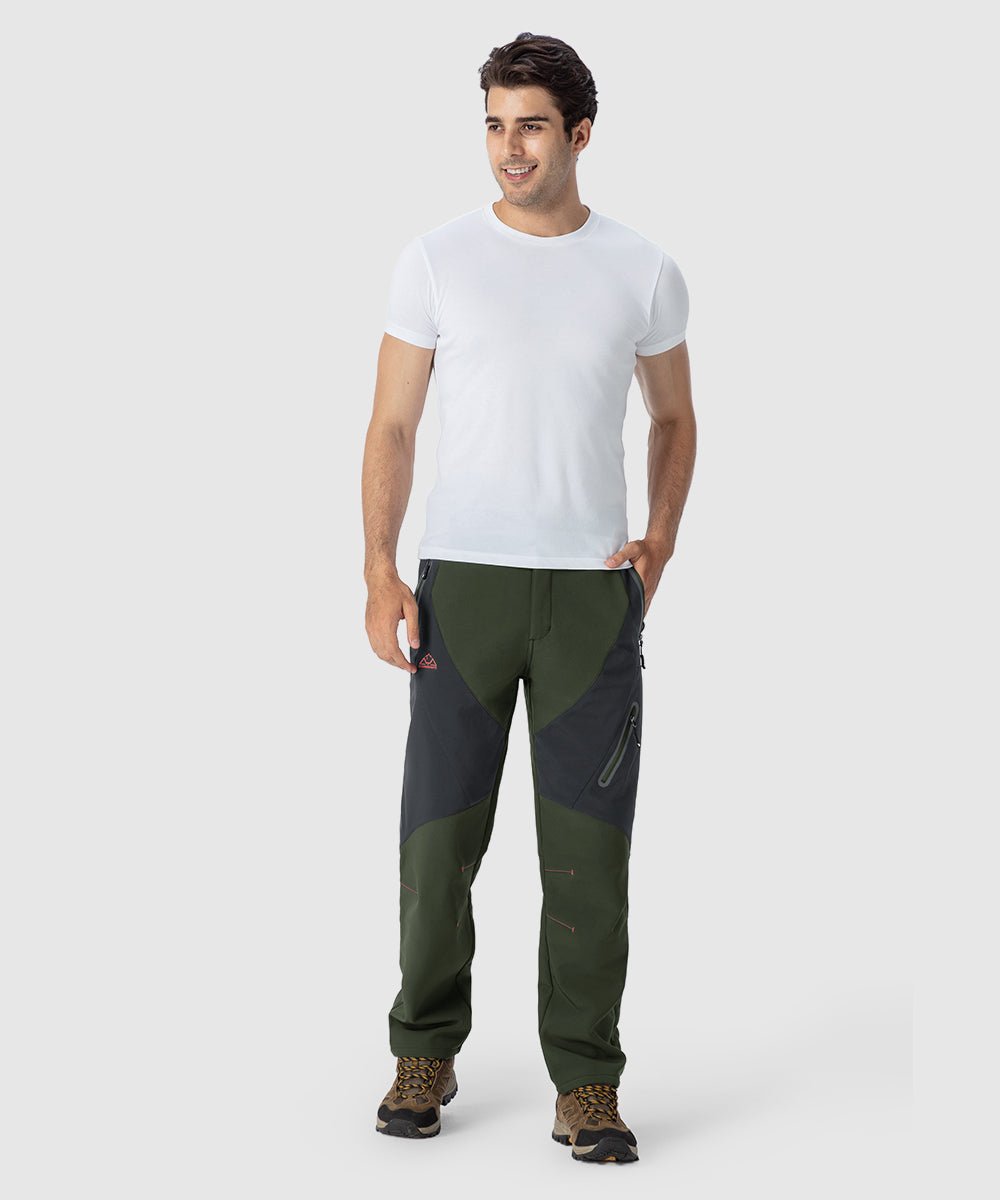 Men's Insulated Water Resistant Warm Fleece Lined Ski Pants - TBMPOY