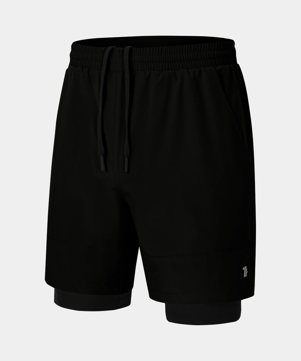 Men's 2 in 1 Athletic Running Gym Compression Shorts - TBMPOY