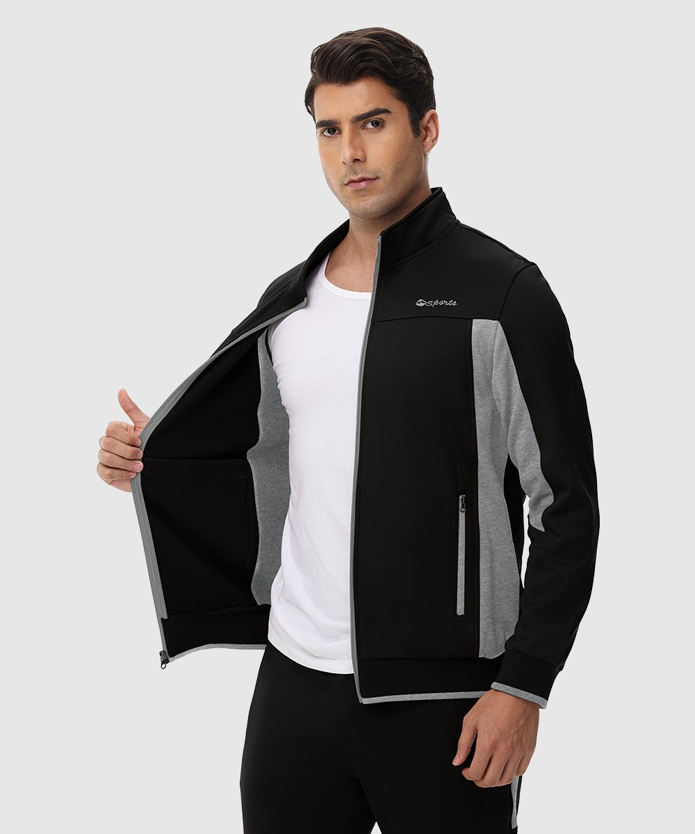 Men's Fleece Athletic Casual Full Zip Suit - TBMPOY