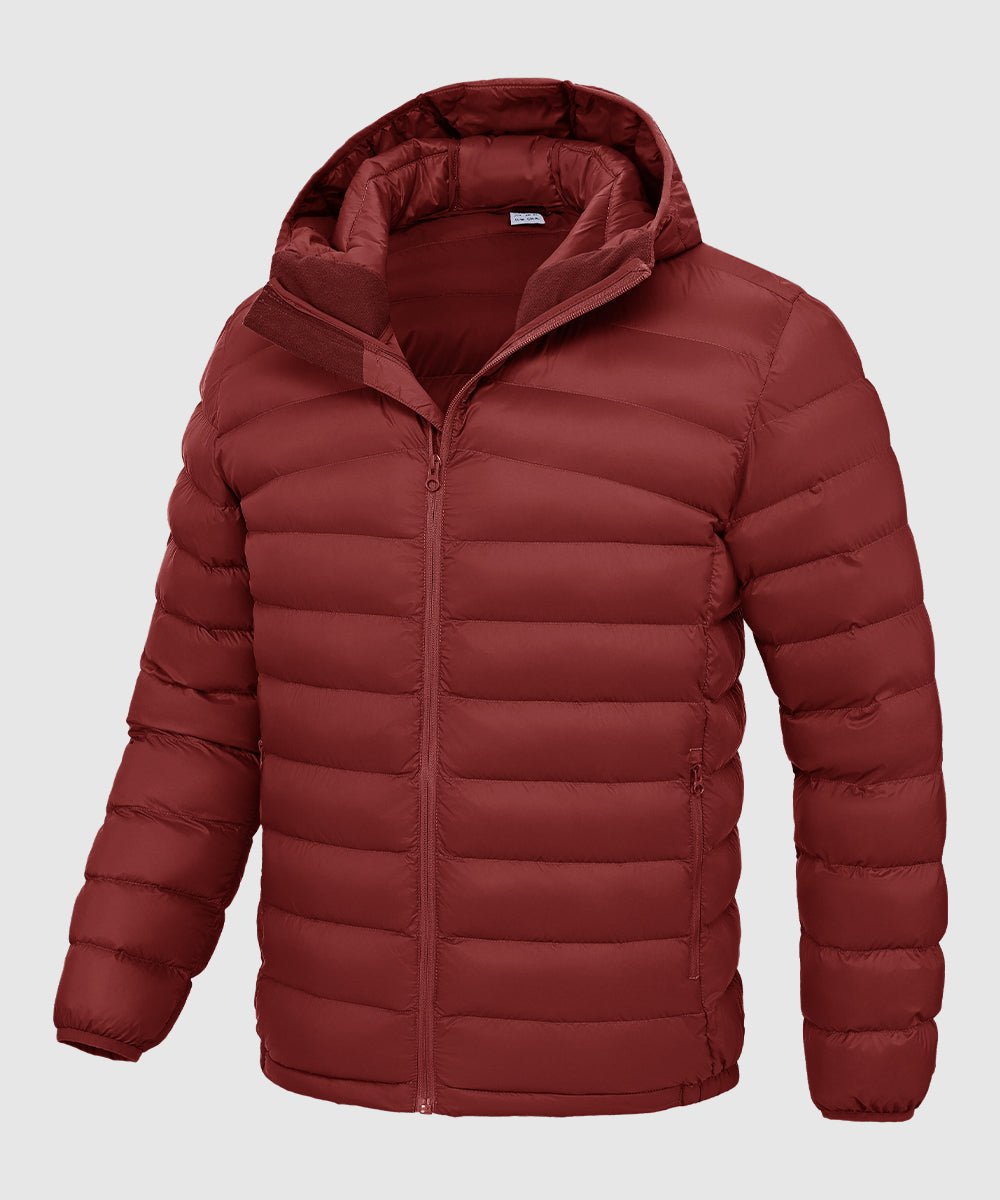 Men's Lightweight Puffer Hooded Jacket - TBMPOY
