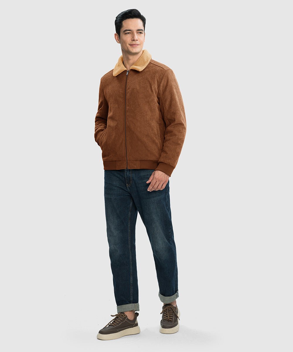 Men's Sherpa Lined Corduroy Trucker Jacket - TBMPOY