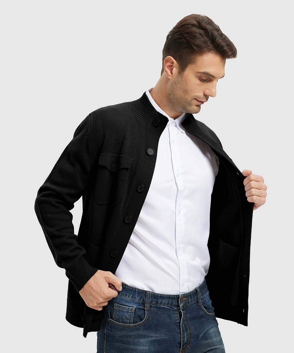 Men's Casual Button Cardigan Sweater - TBMPOY