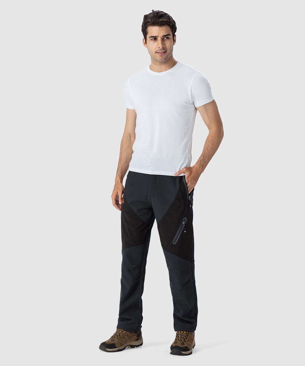 Men's Insulated Water Resistant Warm Fleece Lined Ski Pants - TBMPOY
