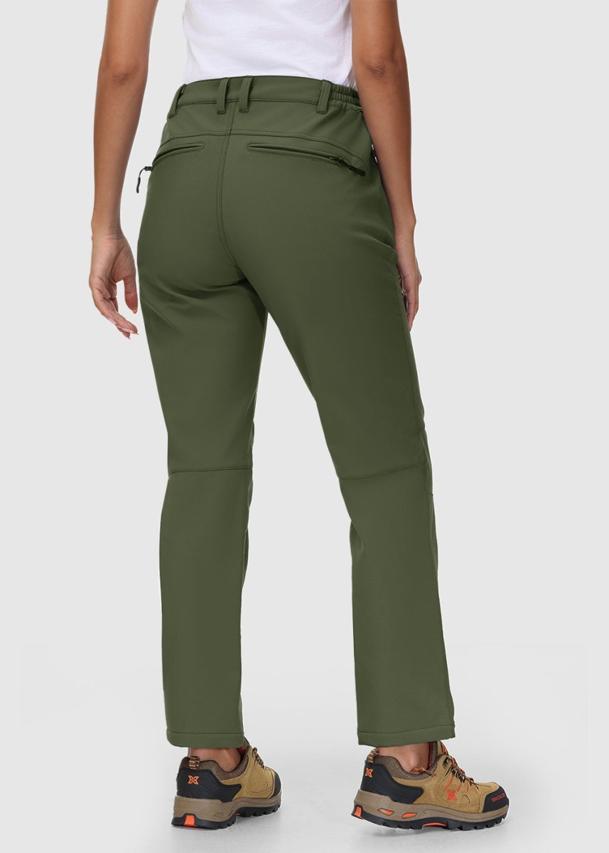 Women's Water Resistant Softshell Fleece Pants - TBMPOY