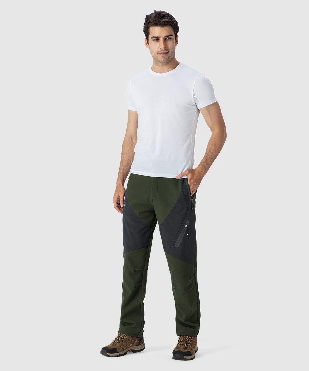 Men's Insulated Water Resistant Warm Fleece Lined Ski Pants - TBMPOY