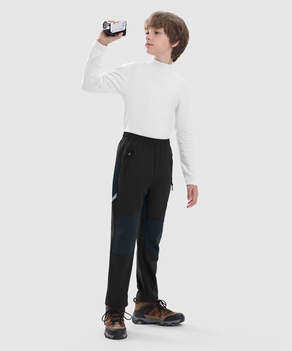 Boys' Outdoor Water Resistant Fleece - Lined Softshell Pants - TBMPOY