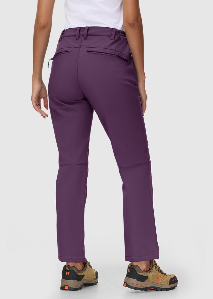 Women's Water Resistant Softshell Fleece Pants - TBMPOY