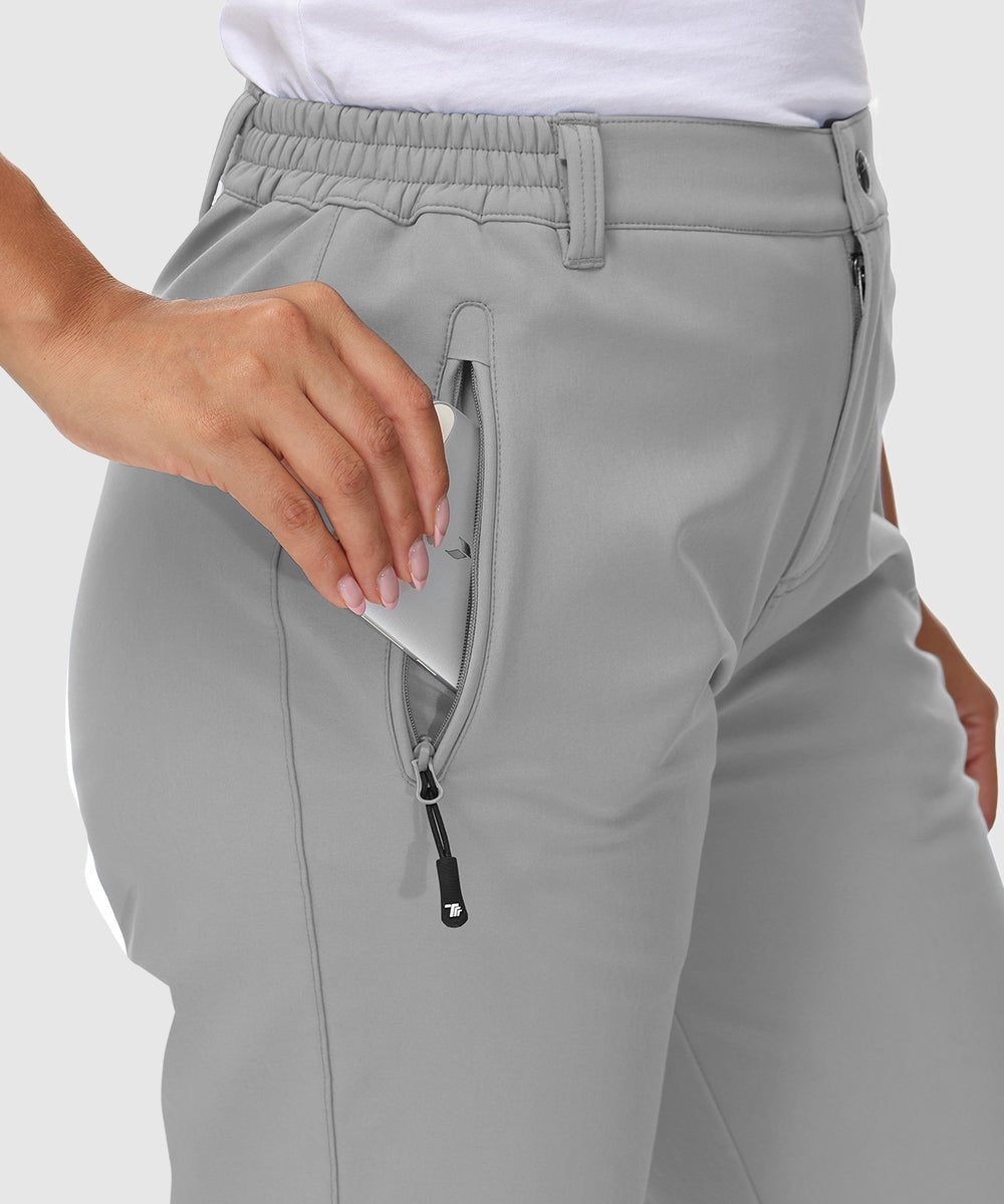 Women's Water Resistant Softshell Fleece Pants - TBMPOY