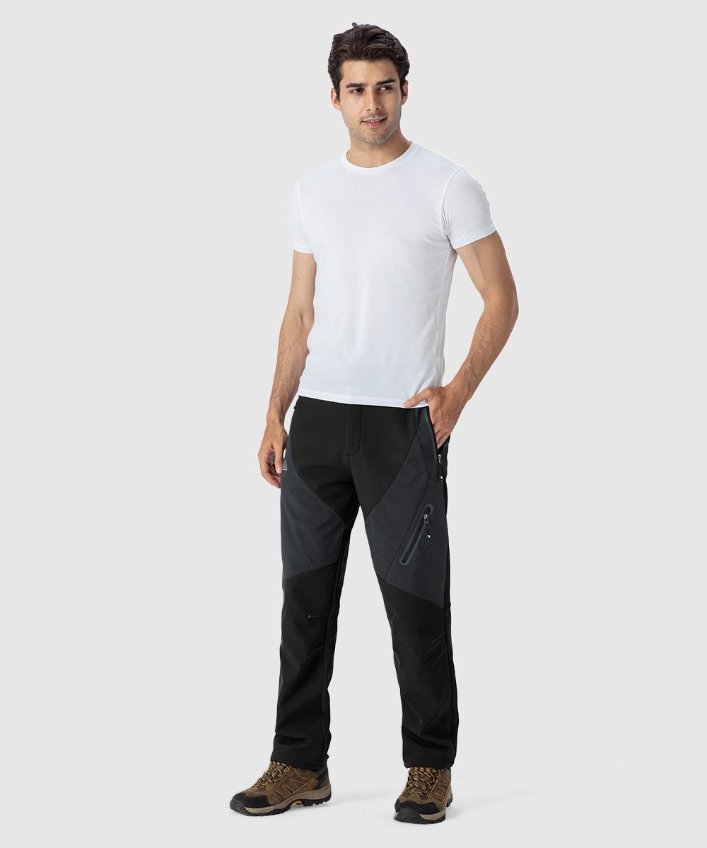 Men's Insulated Water Resistant Warm Fleece Lined Ski Pants - TBMPOY