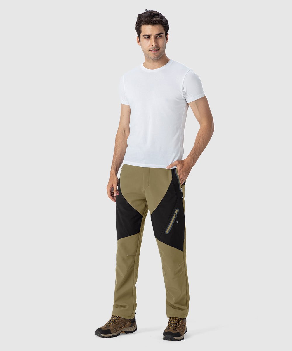Men's Insulated Water Resistant Warm Fleece Lined Ski Pants - TBMPOY
