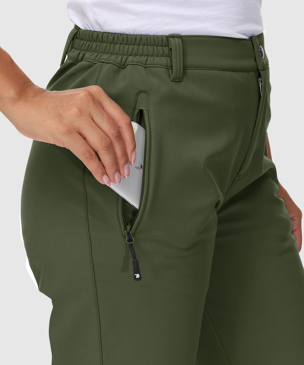 Women's Water Resistant Softshell Fleece Pants - TBMPOY