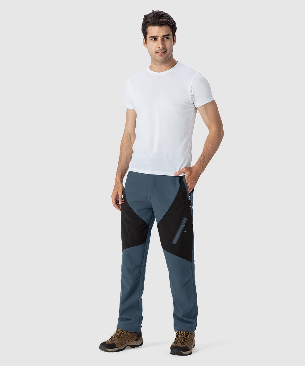 Men's Insulated Water Resistant Warm Fleece Lined Ski Pants - TBMPOY