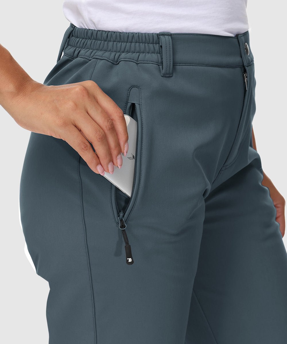Women's Water Resistant Softshell Fleece Pants - TBMPOY