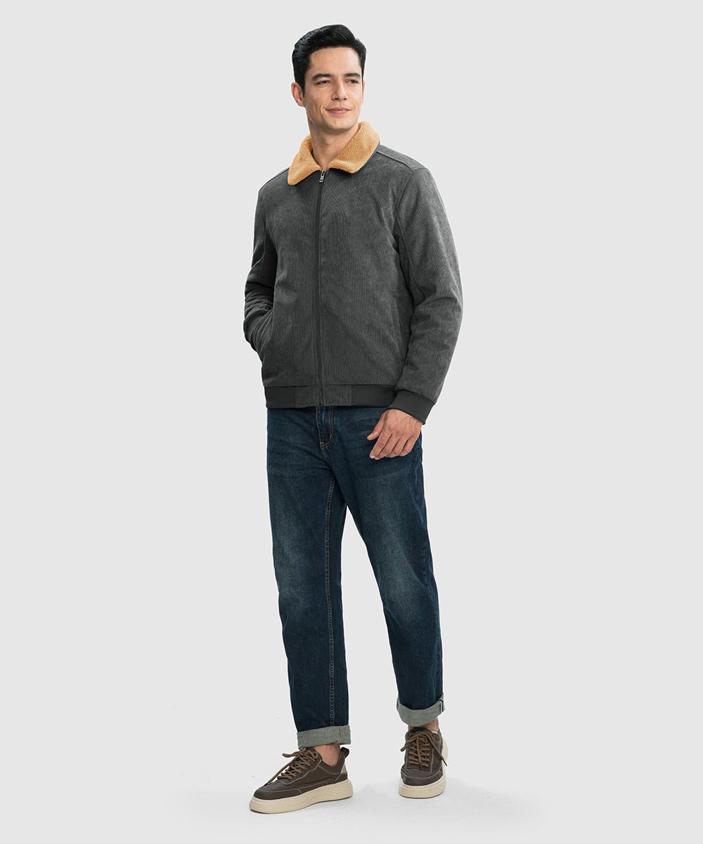 Men's Sherpa Lined Corduroy Trucker Jacket - TBMPOY