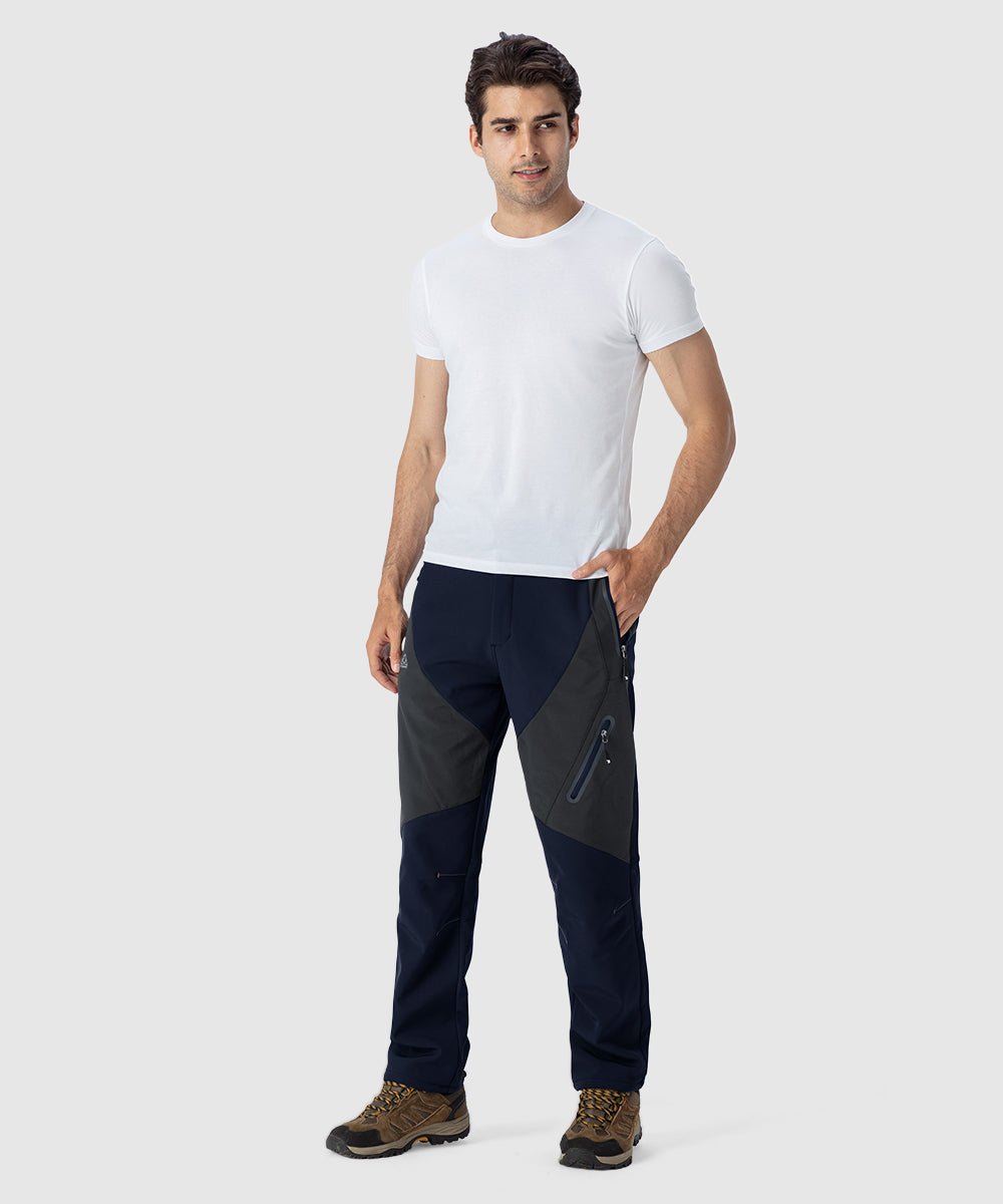 Men's Insulated Water Resistant Warm Fleece Lined Ski Pants - TBMPOY