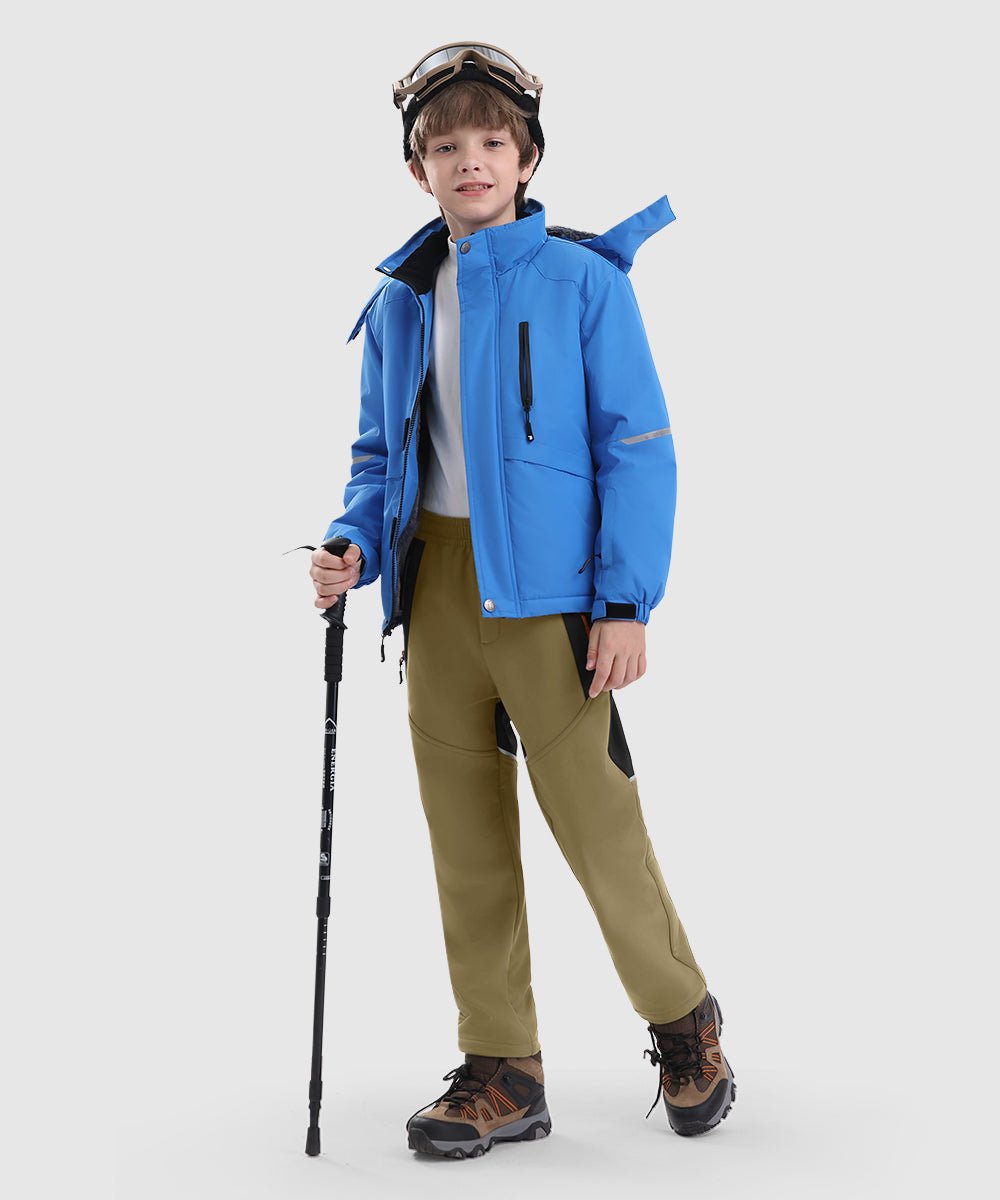 Boys' Outdoor Fleece - Lined Hiking Pants - TBMPOY