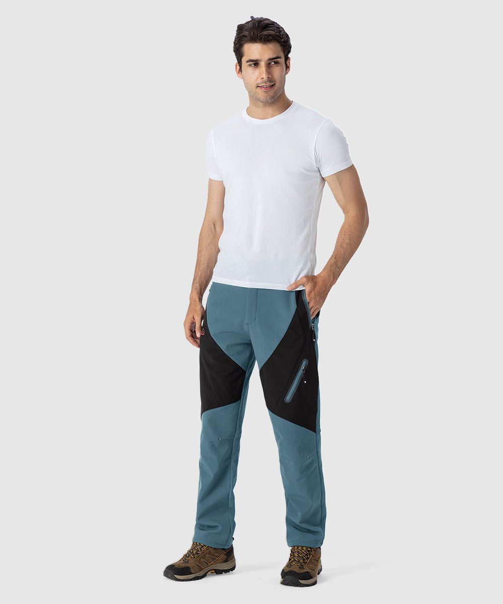 Men's Insulated Water Resistant Warm Fleece Lined Ski Pants - TBMPOY