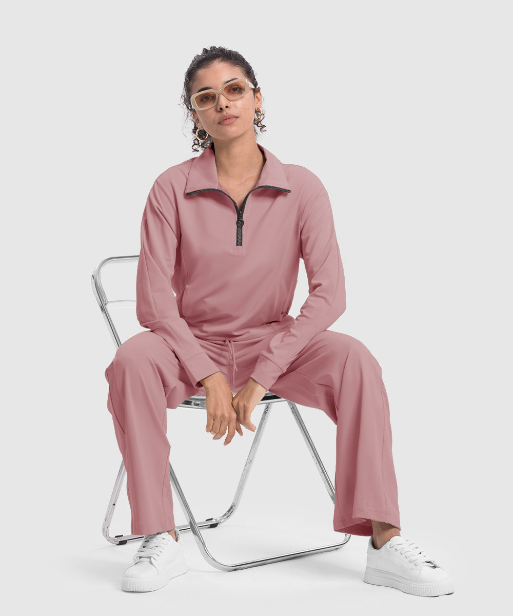 【新品未開封】piping color roomwear （ladies） Port Authority Women's Wearever Signature Double Pique 1/4-Zip