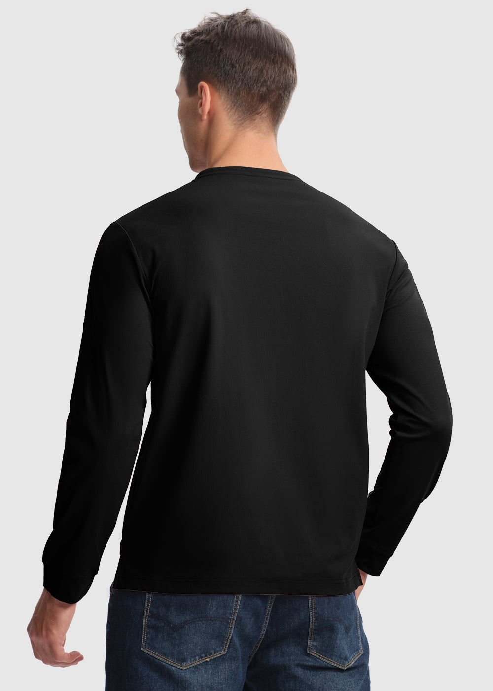 Men's Outdoor Jobs Long Sleeve Slim Fit Basic Henley Shirt - TBMPOY