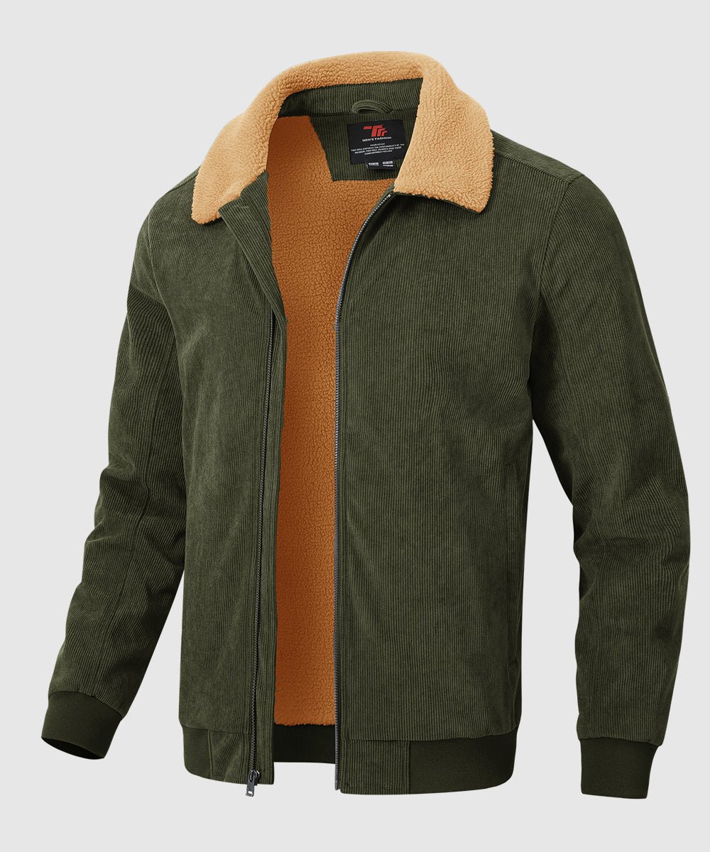 Men's Sherpa Lined Corduroy Trucker Jacket - TBMPOY